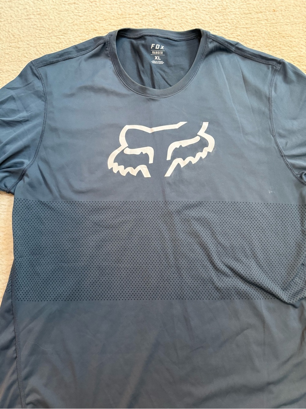 Fox Men's Blue Logo Short Sleeve Performance Shirt